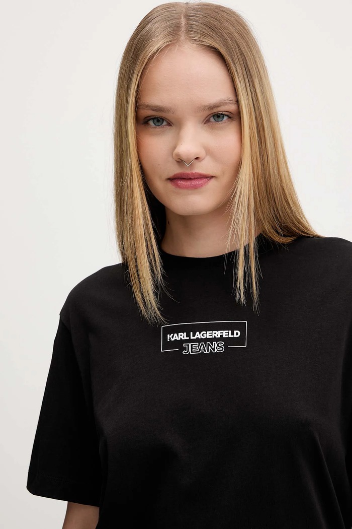 Karl Lagerfeld Jeans tričko dámske bavlnené čierna A4W17003