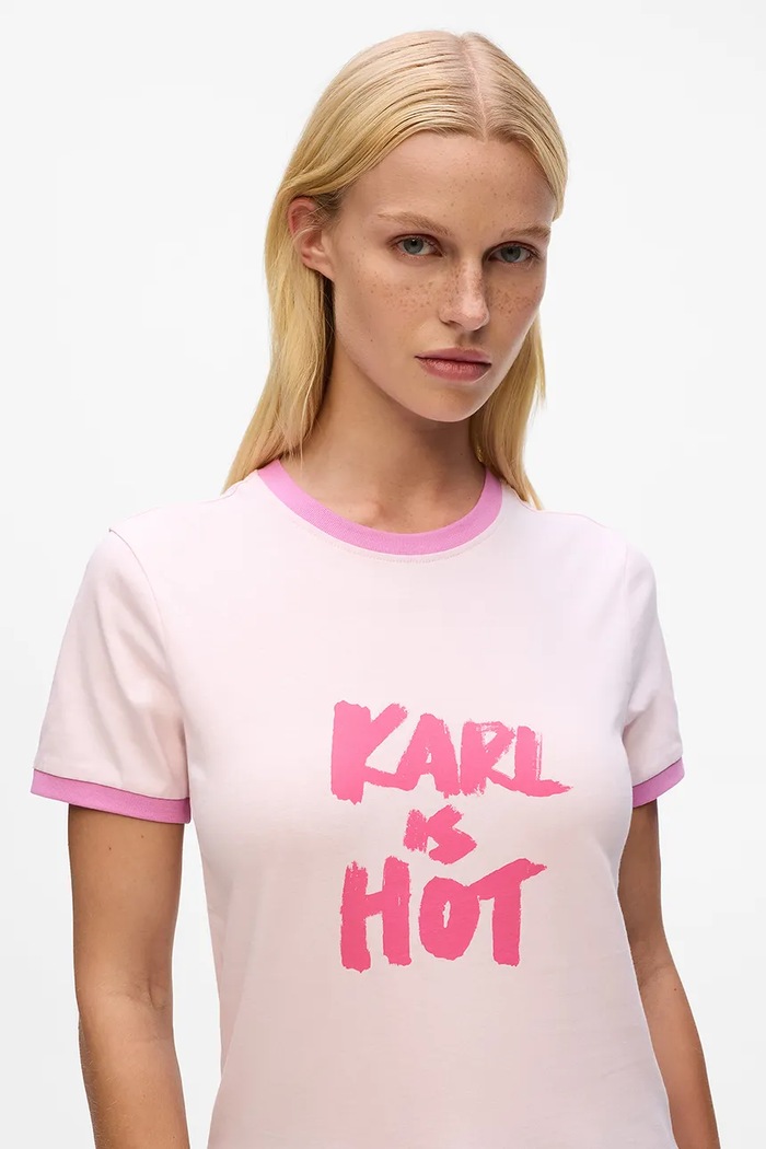 Odzież Karl Lagerfeld t-shirt bawełniany Karl Lagerfeld x Paris Hilton A4W17102 różowy