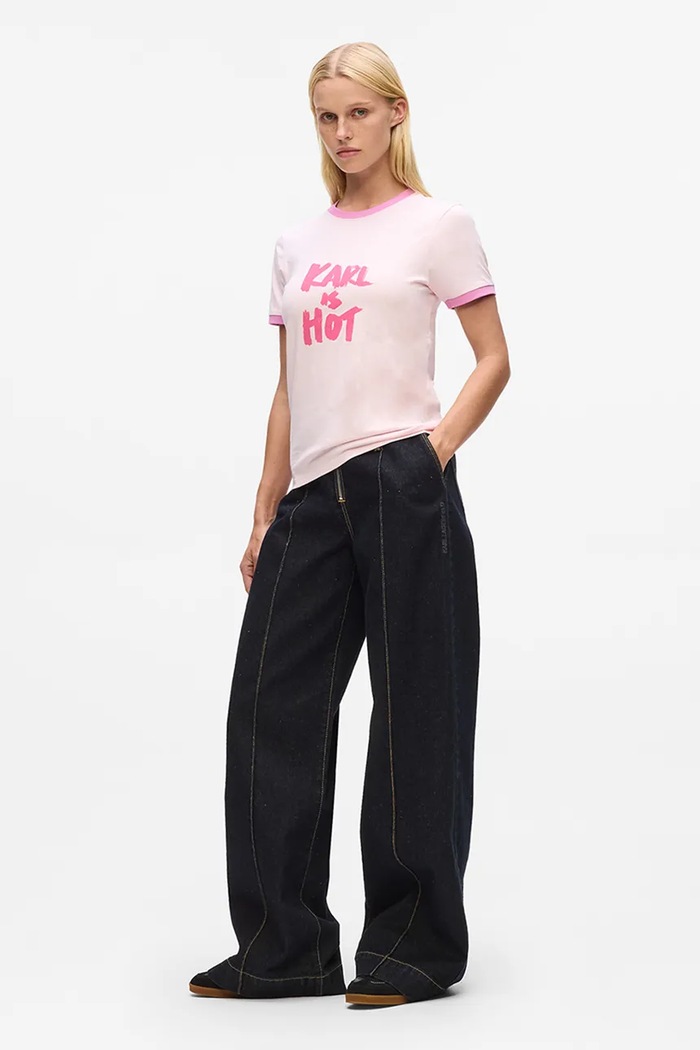 Karl Lagerfeld t-shirt bawełniany Karl Lagerfeld x Paris Hilton różowy A4W17102