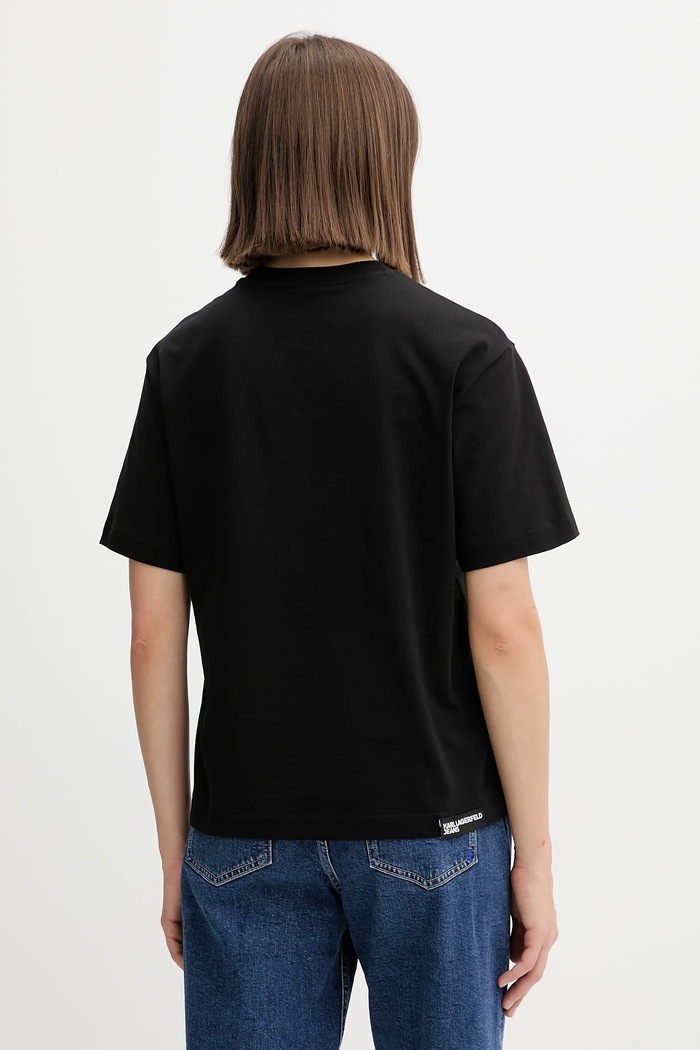 Дрехи Памучна тениска Karl Lagerfeld Jeans A4W17008 черен