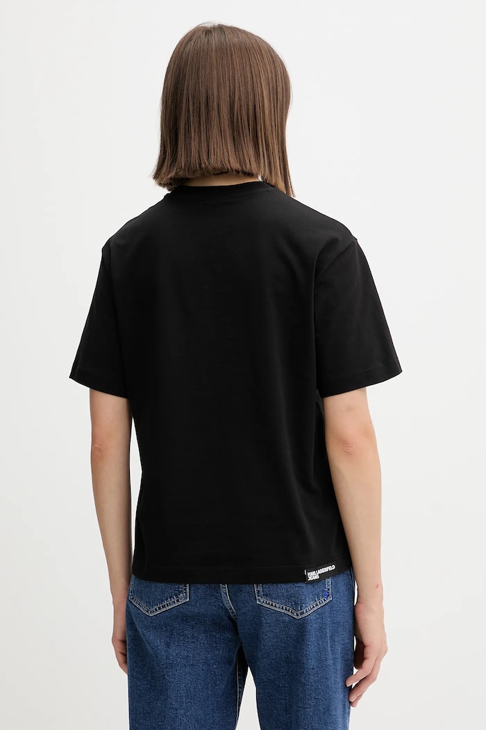 Дрехи Памучна тениска Karl Lagerfeld Jeans A4W17008 черен