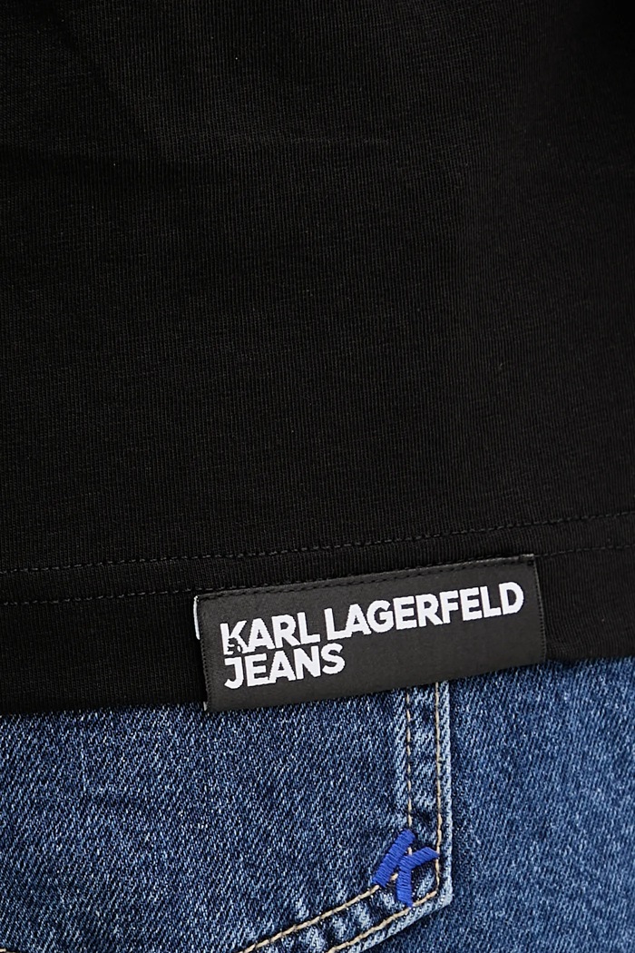Памучна тениска Karl Lagerfeld Jeans A4W17008 черен