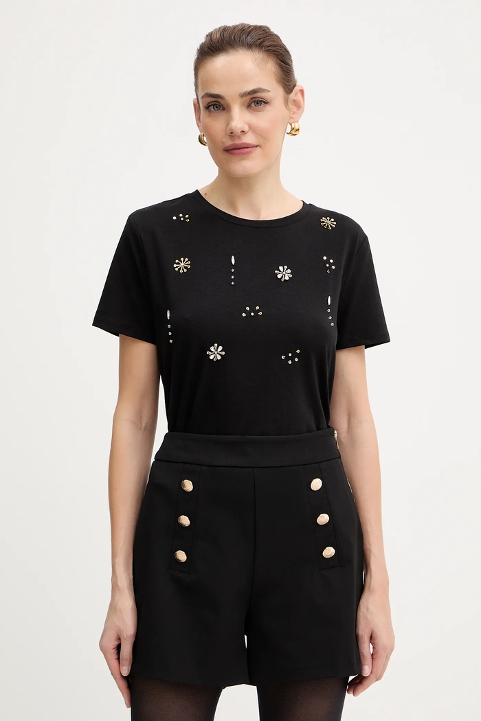 Morgan t-shirt applique nero DGAME