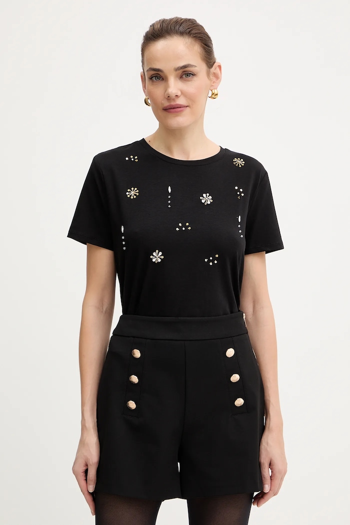 Morgan t-shirt applique nero DGAME