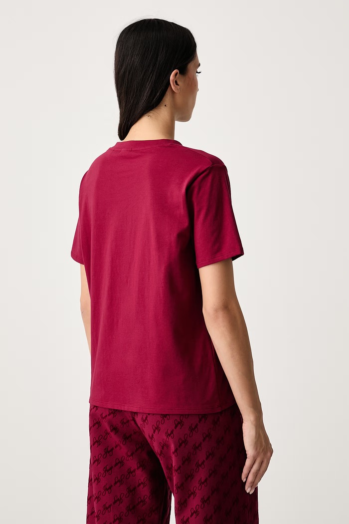 Odjeća HUGO Homewear majica kratkih rukava ženska od pamuka s elastanom HUGO ID T-SHIRT 50555634 crvena