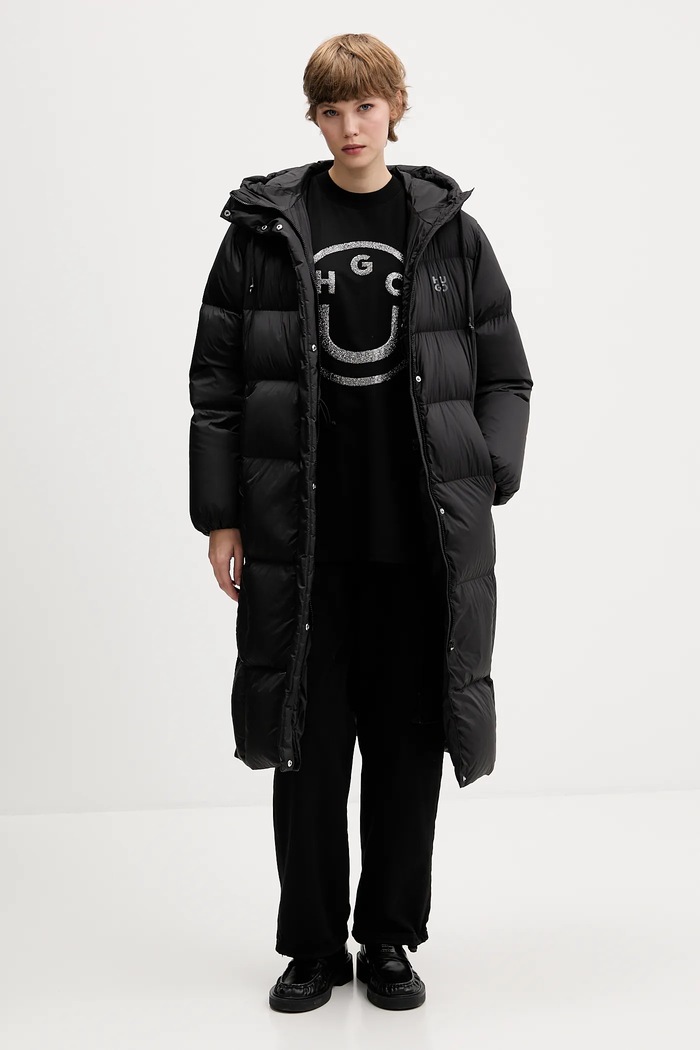 Бавовняна футболка Hugo Blue Oversized_tee_B_6 50550141 чорний AW25