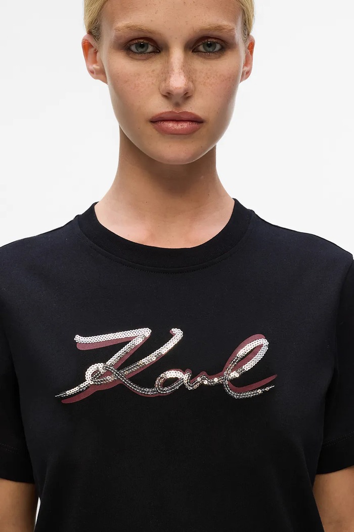 Îmbrăcăminte Karl Lagerfeld tricou din bumbac A4W17052 negru