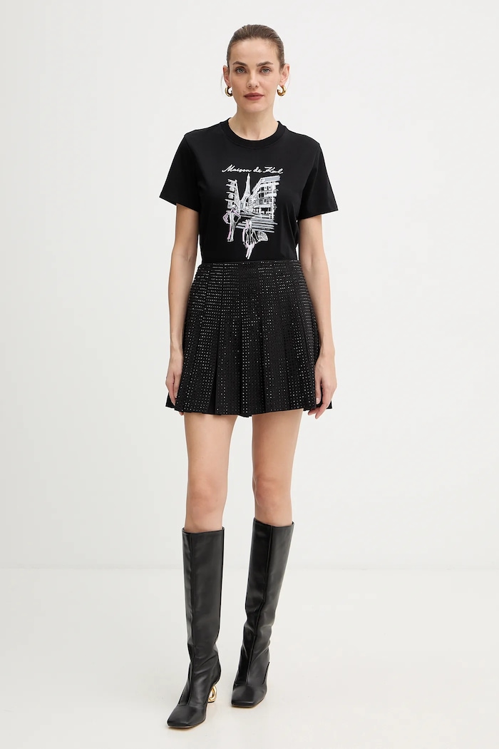 Karl Lagerfeld t-shirt bawełniany A4W17087 czarny AW25