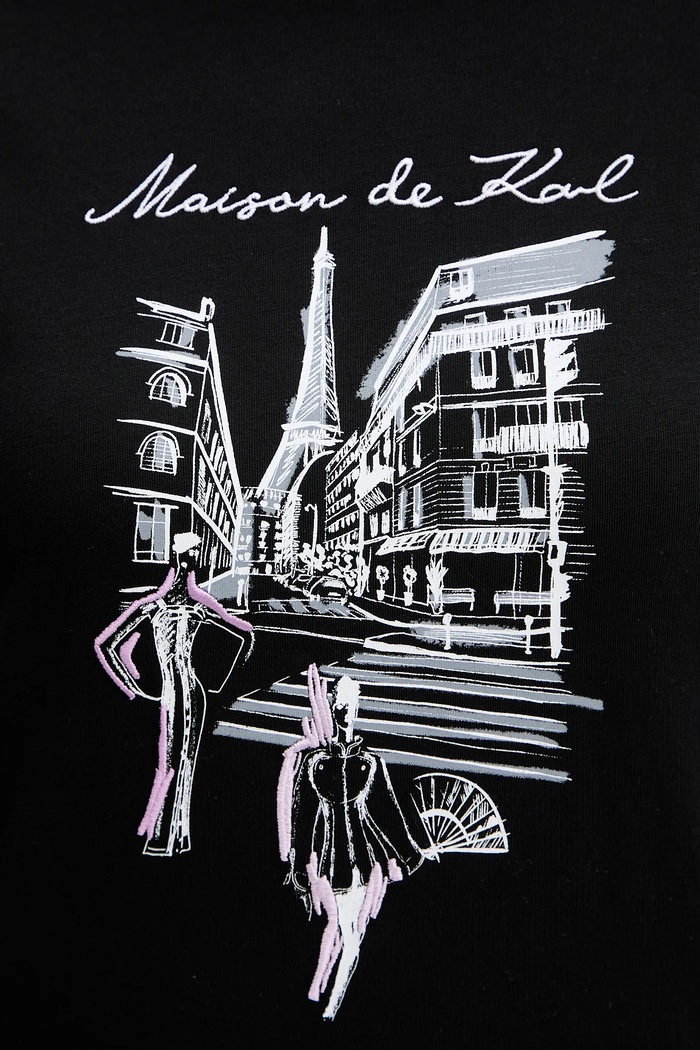 Karl Lagerfeld t-shirt bawełniany A4W17087 czarny