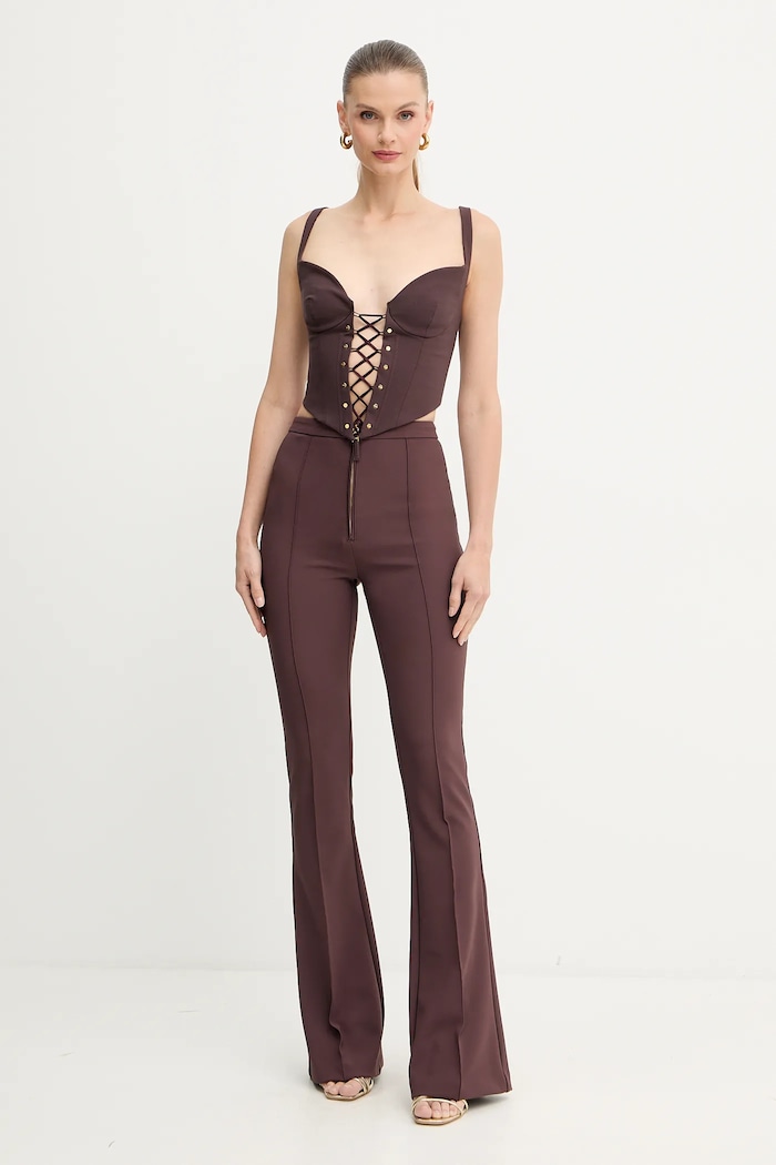 Elisabetta Franchi bluzka TO04357E2 brązowy AW25
