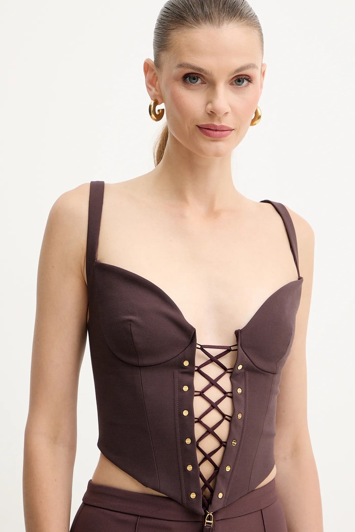 Elisabetta Franchi bluzka brązowy TO04357E2