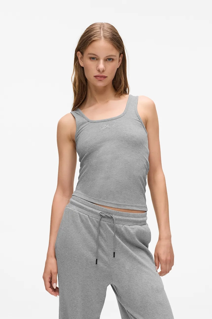 Karl Lagerfeld top imprimeu gri A4W44019