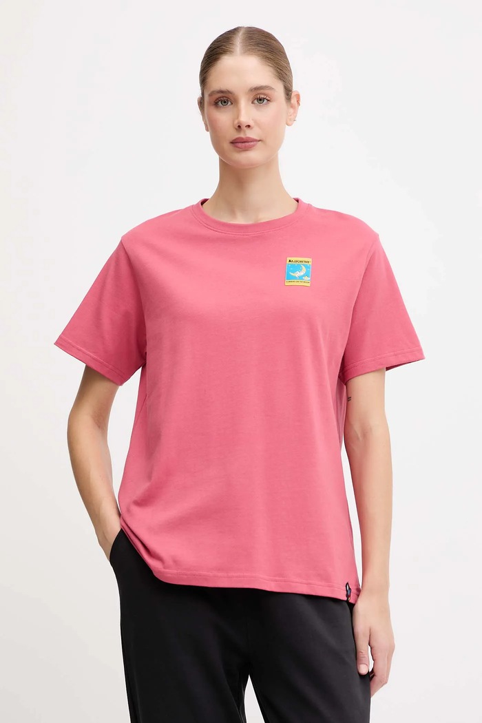 LA Sportiva t-shirt bawełniany Moon Climb regular różowy ZACT194