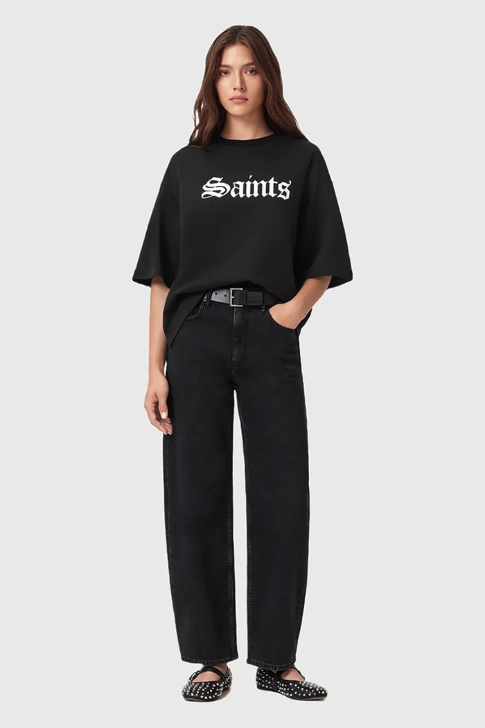 AllSaints tricou din bumbac SAINT W139JD negru
