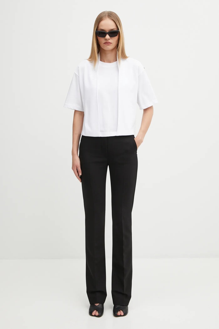 Sportmax t-shirt bawełniany NAVA 2522946015600 biały