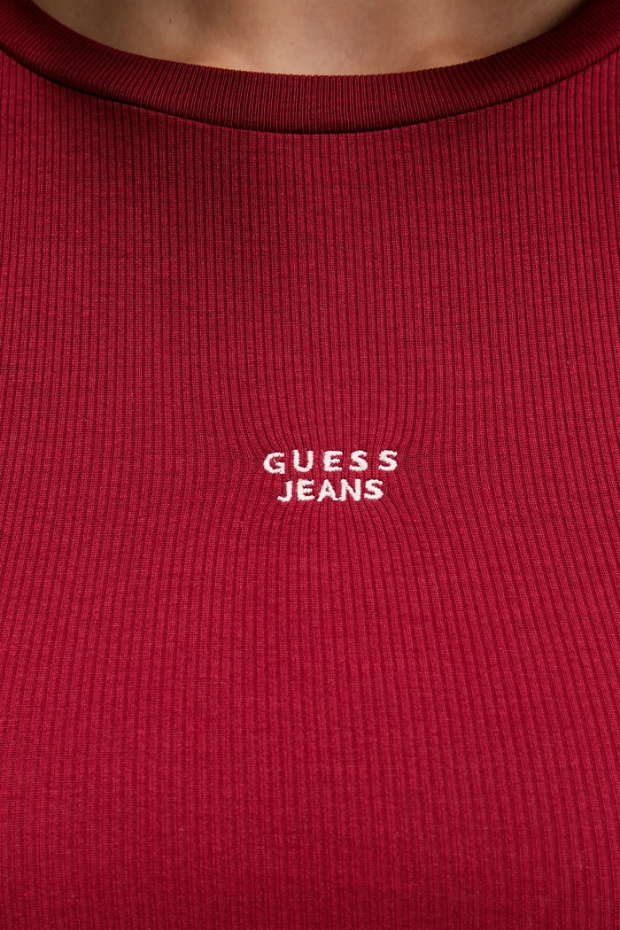 Μπλουζάκι Guess Jeans W5BP45.KA0H1 μπορντό