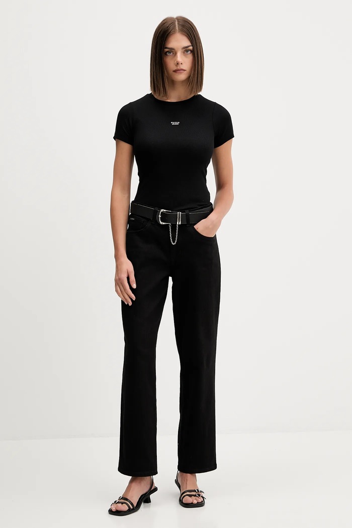 Guess Jeans T-shirt W5BP45.KA0H1 czarny AW25