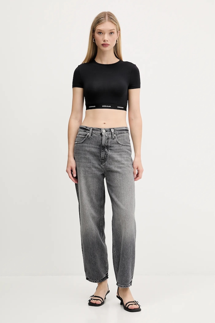 Kratka majica Guess Jeans W5YZ02.KBBU1 črna SS26
