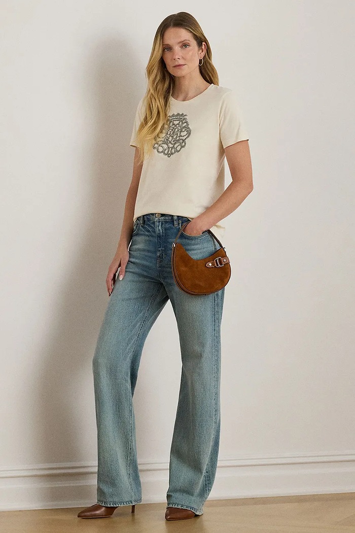 Oblečenie Bavlnené tričko Lauren Ralph Lauren 200980211 béžová