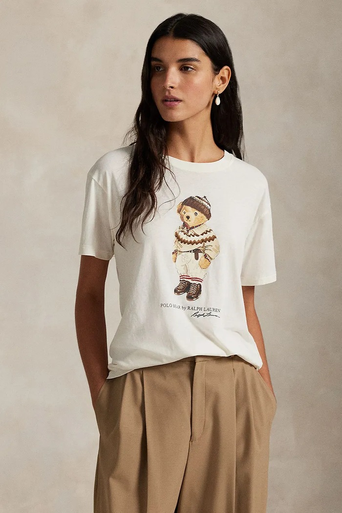 Памучна тениска Polo Ralph Lauren стандартна бял 211A87162
