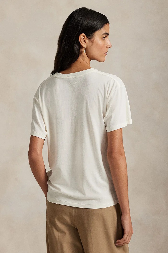Памучна тениска Polo Ralph Lauren 211A87162 бял AW25