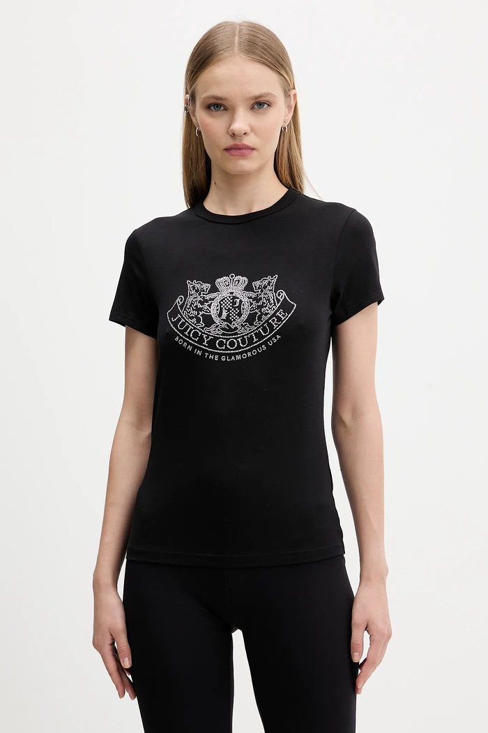 Tričko Juicy Couture slim čierna JCGTK225015