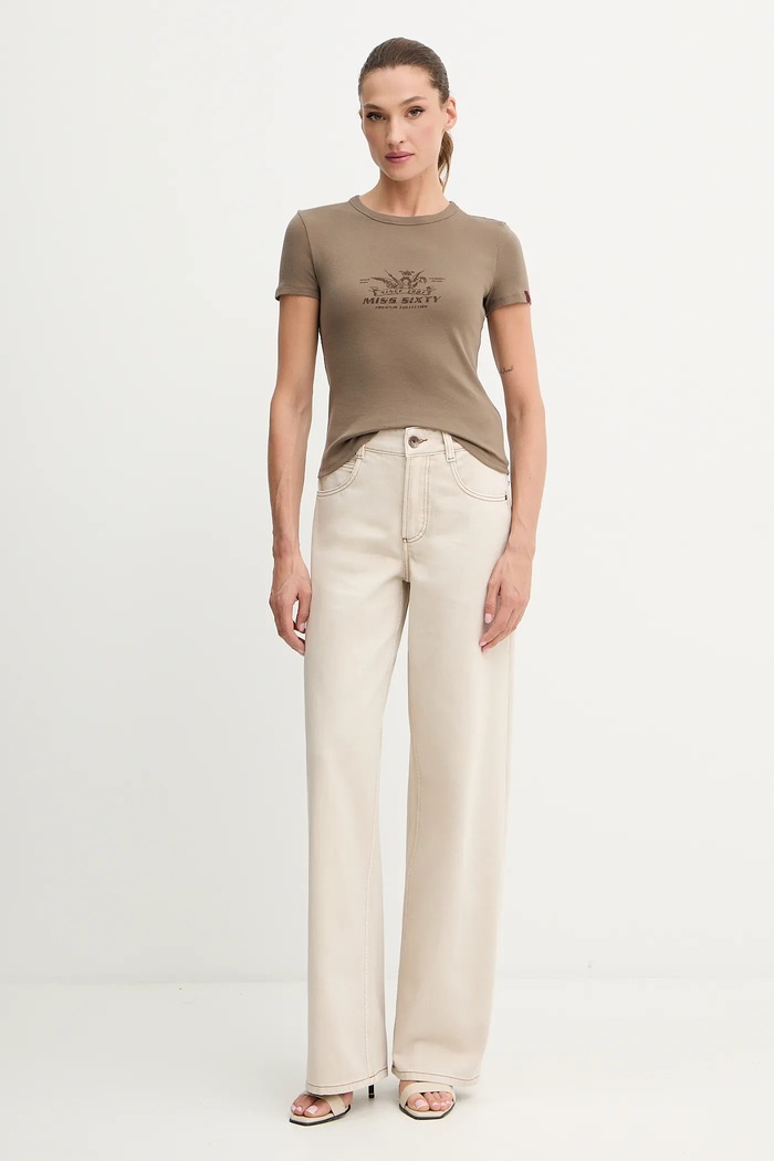 Tričko Miss Sixty 6S3SJ56300 hnědá AW25