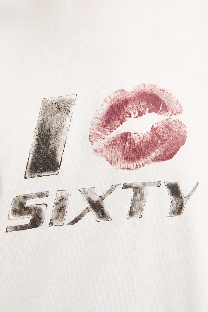 Tričko s příměsí lnu Miss Sixty 6S3SJ59200 béžová