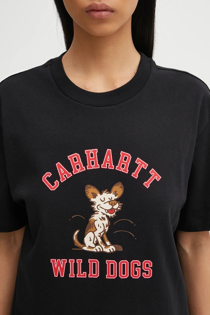 Βαμβακερό μπλουζάκι Carhartt WIP W' S/S Wild Dog T-Shirt μαύρο I035487.89XX