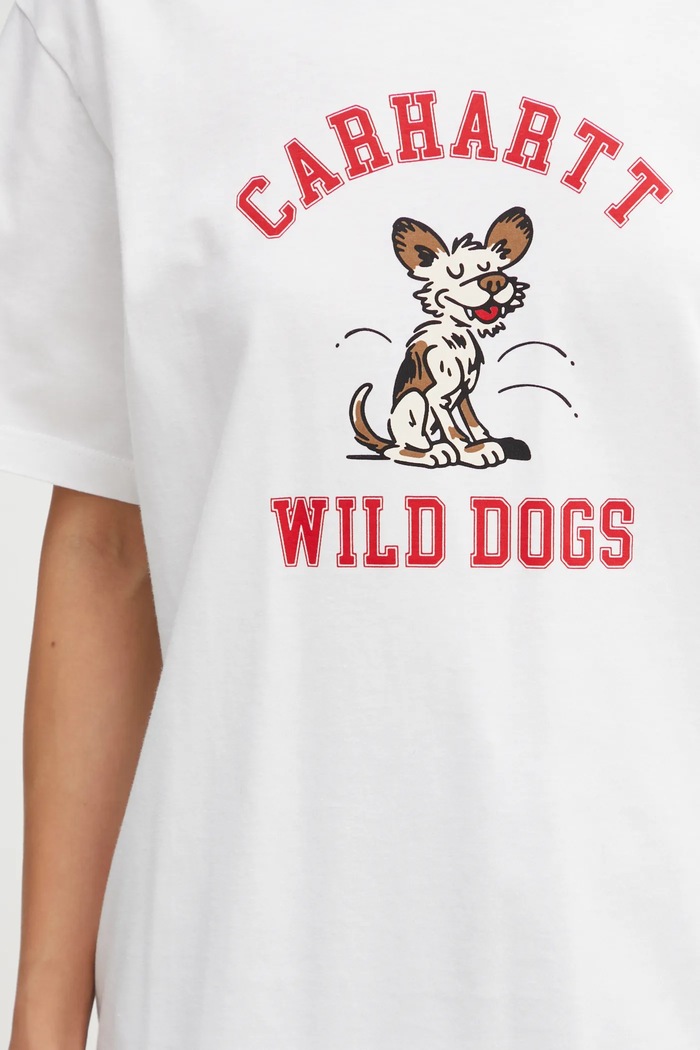 Carhartt WIP cotton t-shirt W' S/S Wild Dog T-Shirt white I035487.02XX