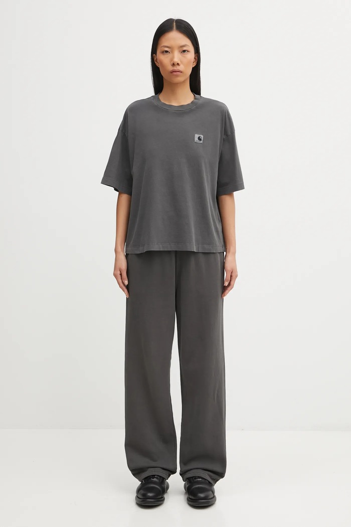 Бавовняна футболка Carhartt WIP W' S/S Nelson T-Shirt I033051.89GD сірий