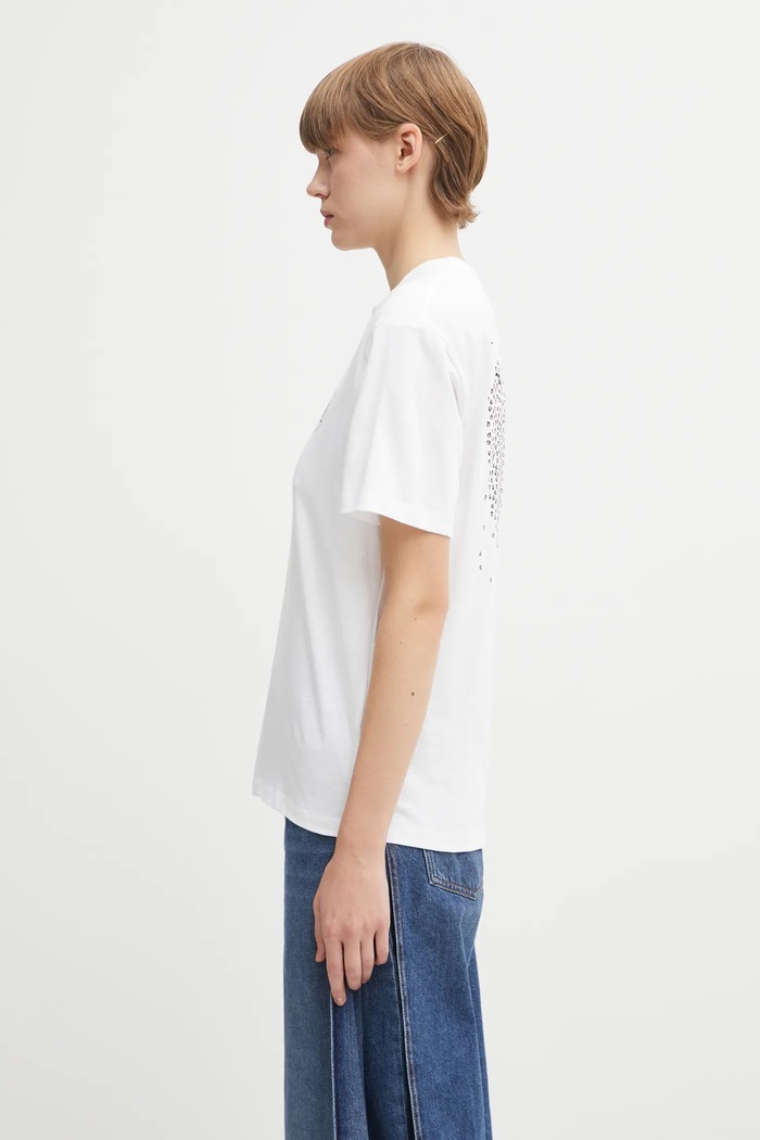 Памучна тениска Carhartt WIP W' S/S Hearts Of Hartts T-S I035477.02XX бял AW25