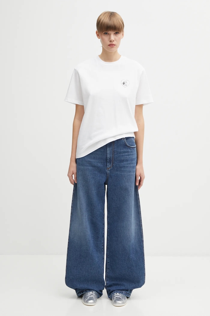 Памучна тениска Carhartt WIP W' S/S Hearts Of Hartts T-S I035477.02XX бял