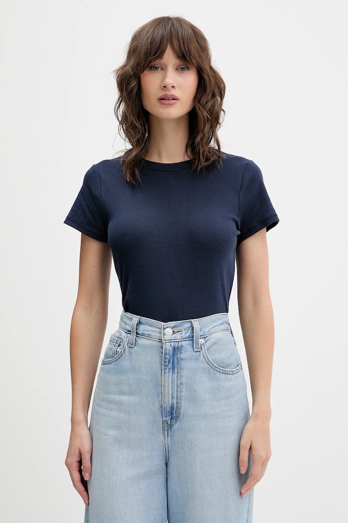 Bavlnené tričko Hollister Co. slim tmavomodrá KI339.5073.200