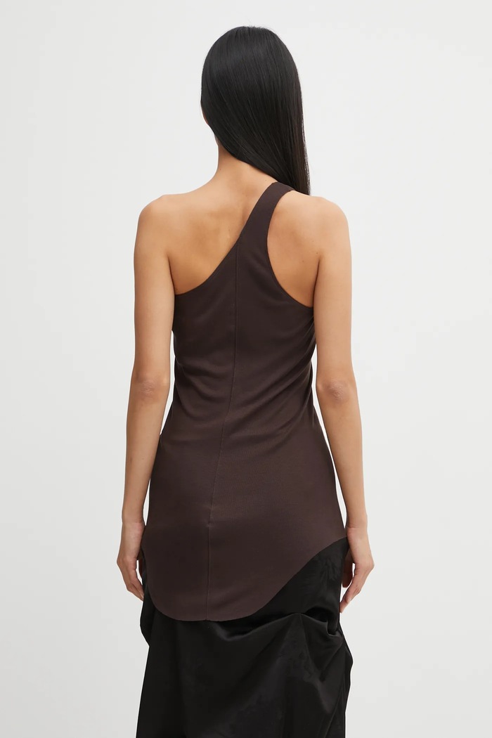 Ρούχα Top Rick Owens Lilies One Shoulder Tank LI02E3105.RV καφέ