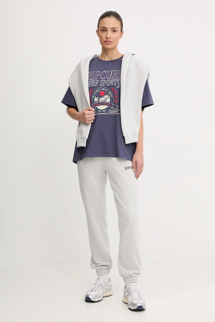 Bavlnené tričko Rip Curl SURF DEPT. HERITAGE 0JZWTE tmavomodrá AW25