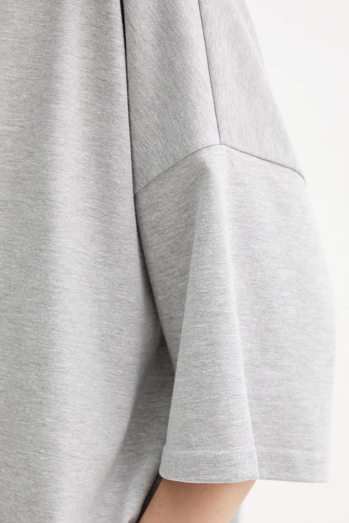 MUUV. tricou din bumbac MUUV. x Answear LONGSLEEV.OVERSIZE.OKAI gri