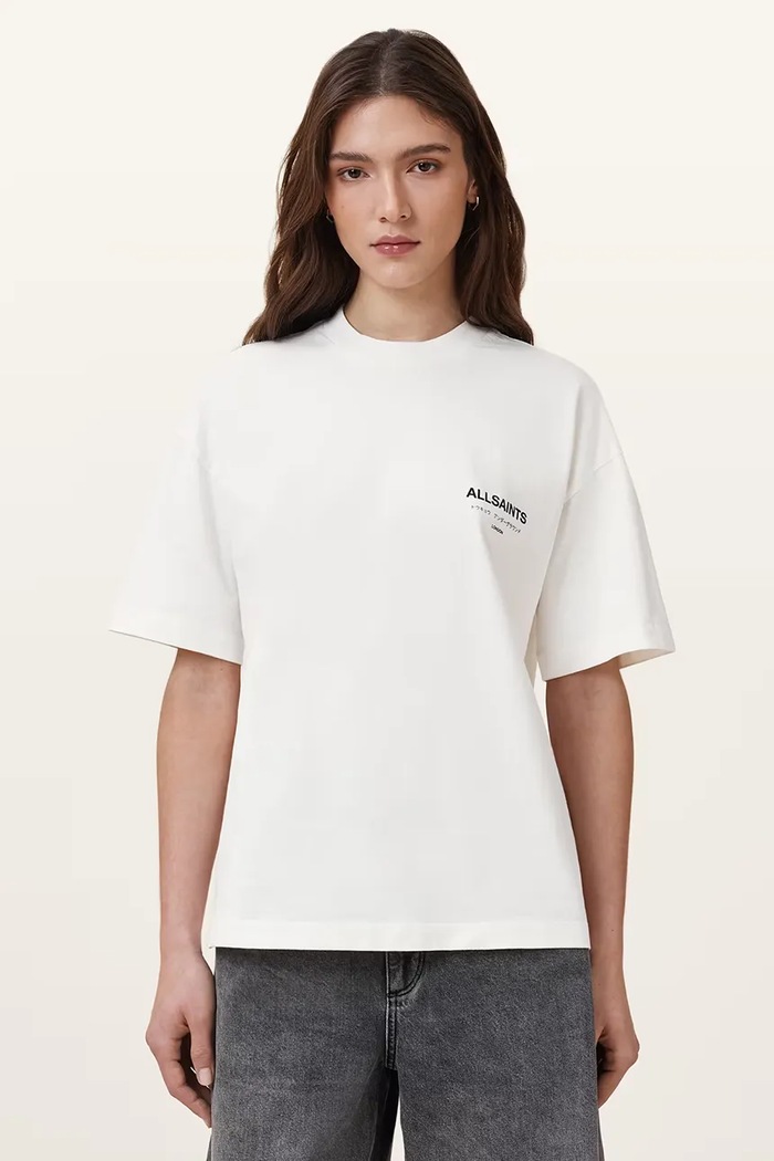 AllSaints t-shirt bawełniany nadruk biały W202JC