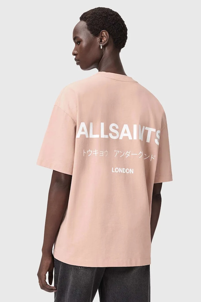 AllSaints t-shirt bawełniany W202JC beżowy SS26