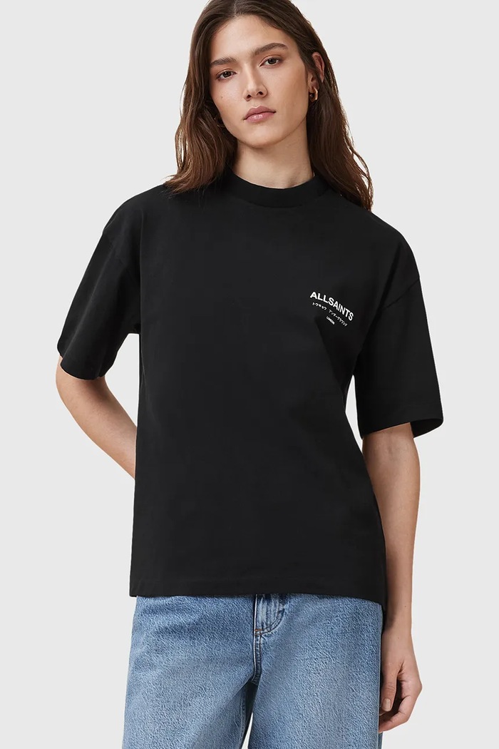AllSaints t-shirt bawełniany nadruk czarny W202JC