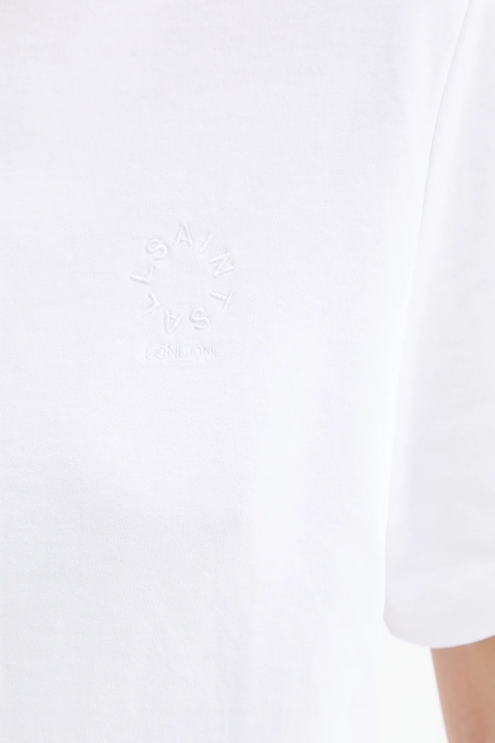 T-shirt bawełniany AllSaints biały W220JC