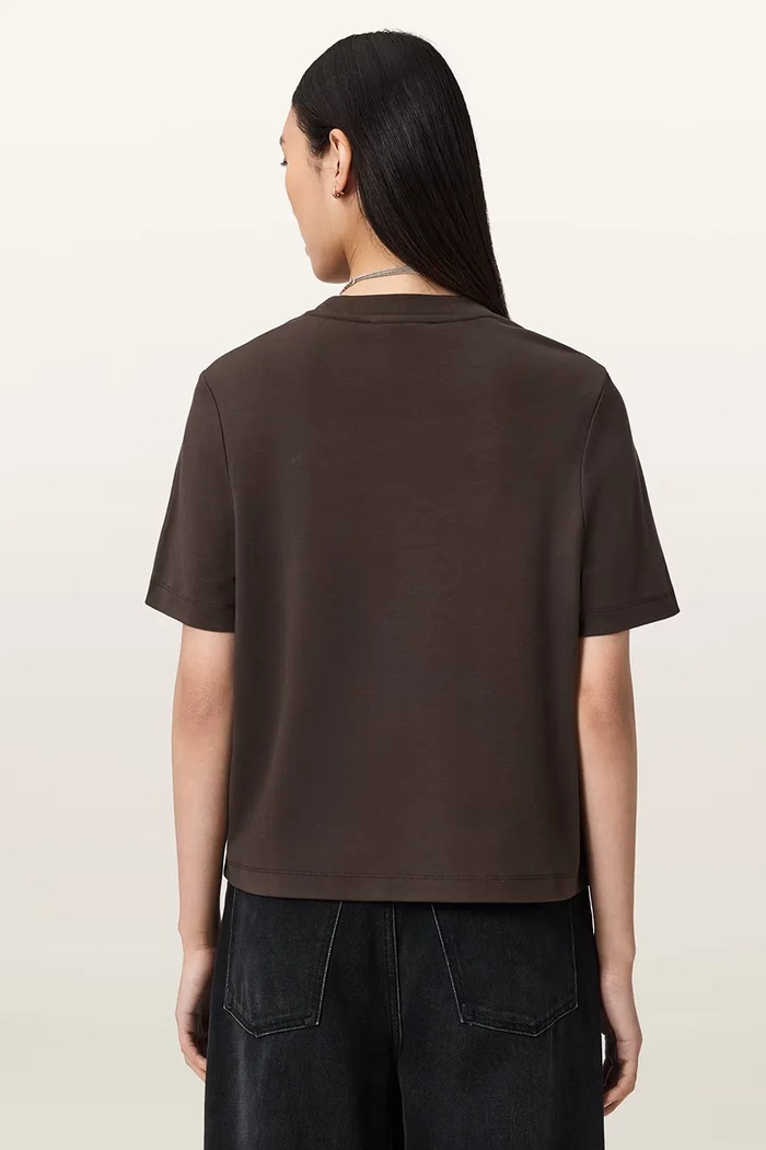 AllSaints tricou damă din bumbac W205JC maro SS26