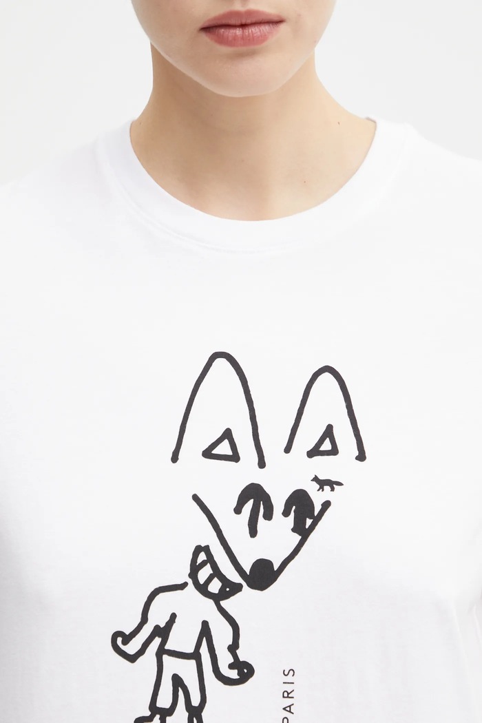 Βαμβακερό μπλουζάκι Maison Kitsuné Party Fox Regular λευκό PW00120KJ7026