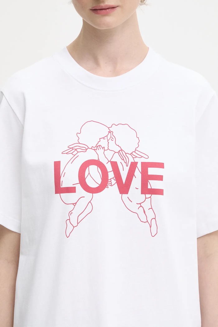 Fiorucci t-shirt bawełniany Kissing Angels Love Print Regular biały W25FWJTS001CJ01WH03