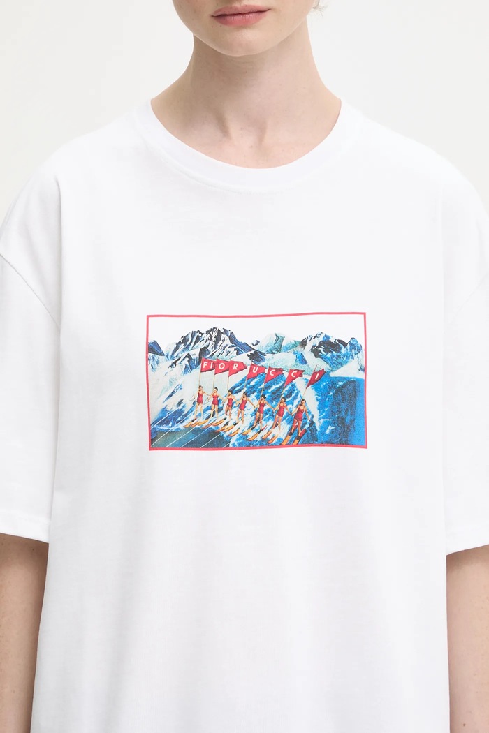 Bavlněné tričko Fiorucci Winter Waterskiing Print Boxy bílá W25FWJTS003CJ01WH01
