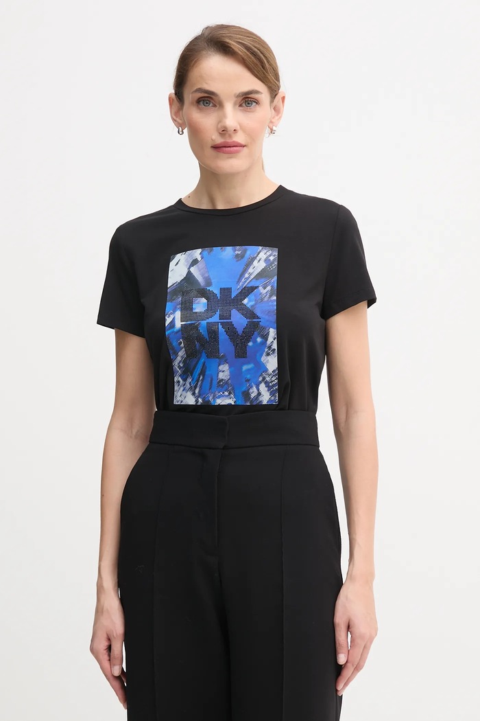 Dkny tricou KNIT TOPS imprimeu negru P5GHZWNA