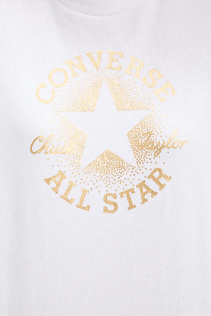 Bavlněné tričko Converse CVW5T845 bílá