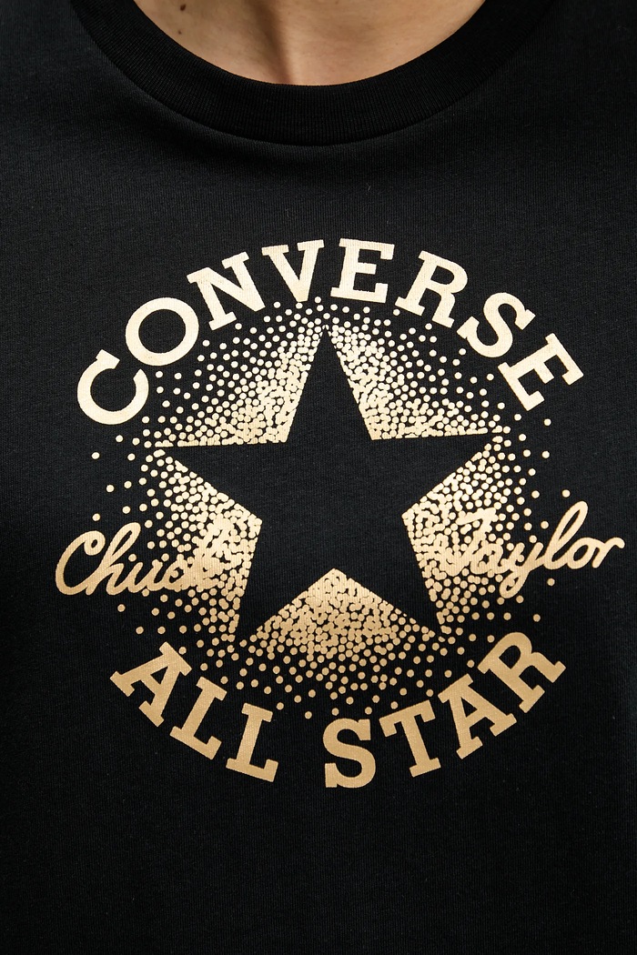 Bavlněné tričko Converse CVW5T845 černá