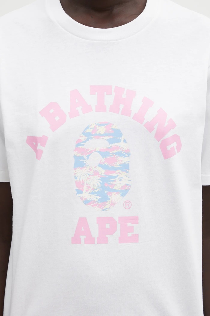 Бавовняна футболка A Bathing Ape Palm Tree Camo білий 001TEL302025L