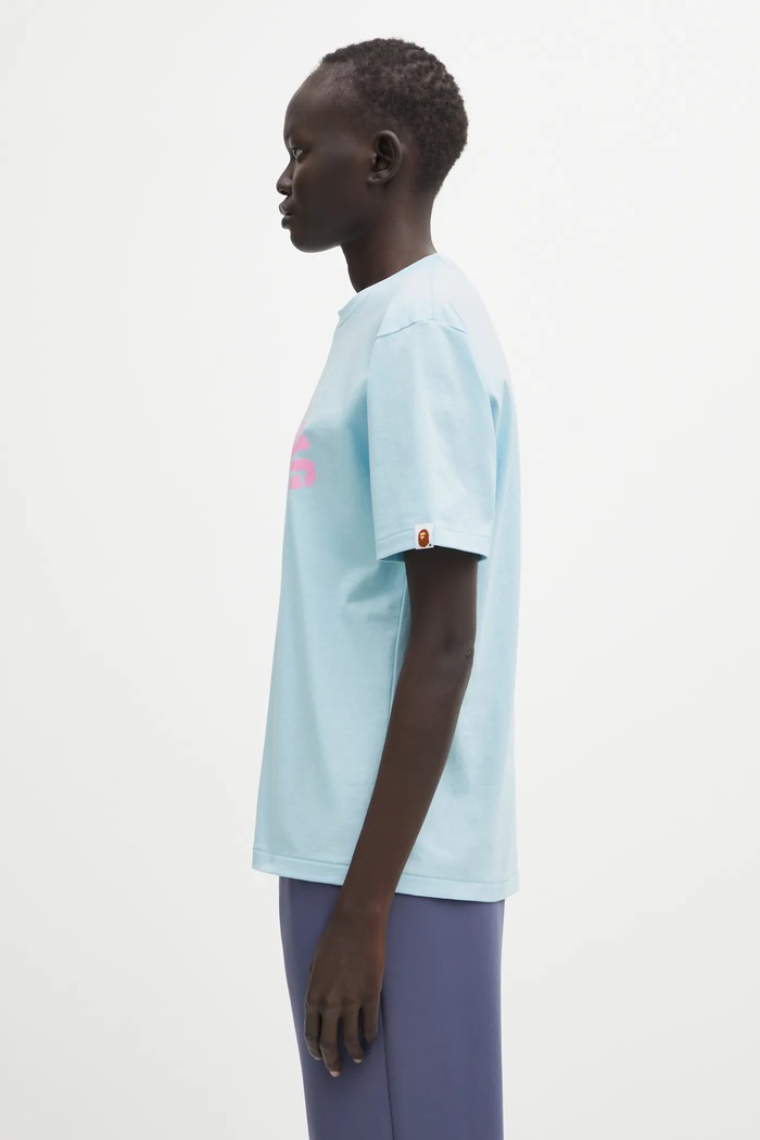 A Bathing Ape t-shirt in cotone Palm Tree Camo 001TEL302025L blu AW25